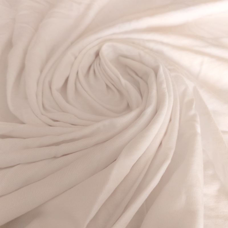 Beyaz Likralı Modal Süprem Penye Kumaş - En:180cm Boy:70cm