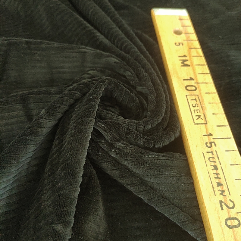 Zara Siyah Kadife Full Likralı Penye Kumaş - En:150cm Boy:130cm
