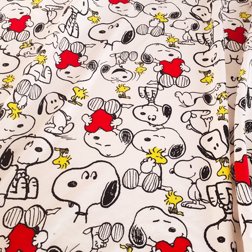 Snoopy 2 İplik Lisanslı Penye Kumaş-200x40