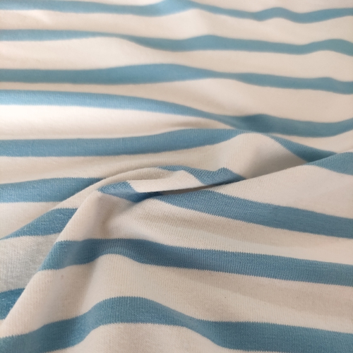 Mavi Beyaz Çizgili Süprem Penye Kumaş-180x180