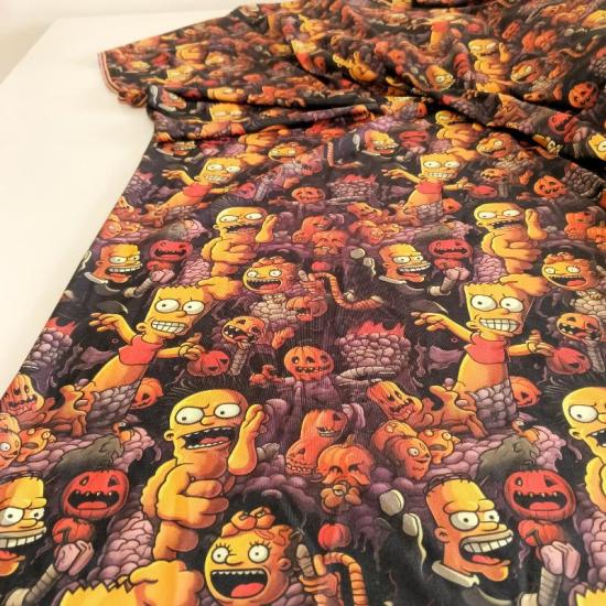 Simpsonlar Likralı Süprem Penye Kumaş - En:185cm