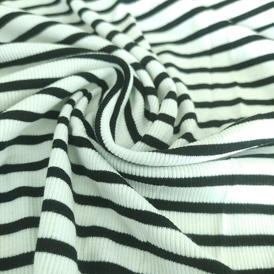 Zara Siyah Beyaz Kaşkorse Triko Penye Kumaş - En:130