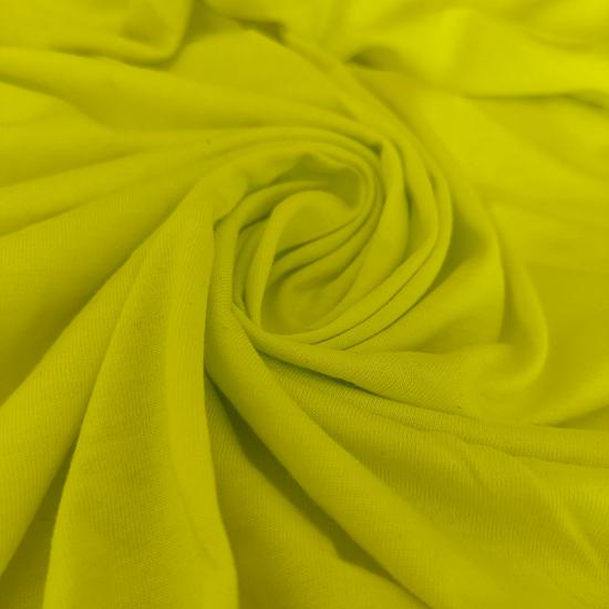 Neon Sarı Likralı Modal Süprem Penye Kumaş - En:180cm Boy:70cm