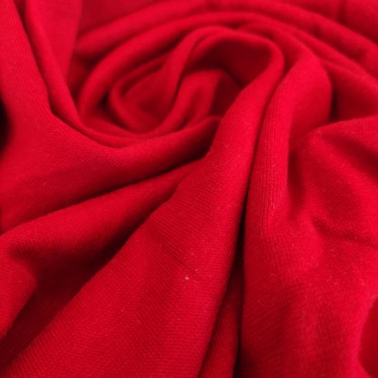 Kırmızı Likralı Modal Süprem Penye Kumaş - En:200