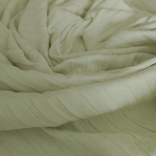 Zara Beyaz Fitilli Likralı Triko Penye Kumaş - En:140cm Boy:100cm
